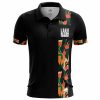 Floral Vertical Stripe Men’s Polo Shirts