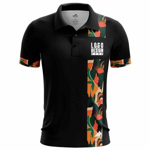 Floral Vertical Stripe Men’s Polo Shirts
