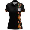 Floral Vertical Stripe Women’s Polo Shirts