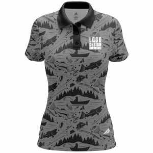 Fishing Print Women’s Polo Shirts