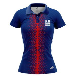 Vertical Blurred Stripe Women’s Polo Shirts