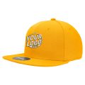 RP1 Baseball 6 Panel High Profile Structured Acrylic / Polyester Flat Bill Fitted Gold Hat 00157