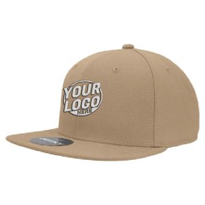 RP1 Baseball 6 Panel High Profile Structured Acrylic / Polyester Flat Bill Fitted Khaki Hat 165