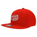 RP1 Baseball 6 Panel High Profile Structured Acrylic / Polyester Flat Bill Fitted Red Hat 173