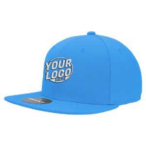 RP1 Baseball 6 Panel High Profile Structured Acrylic / Polyester Flat Bill Fitted Sky Blue Hat 177