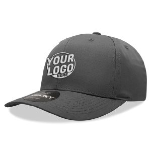 6022 Baseball 6 Panel Mid Profile Structured Cotton / Polyester Curved Visor Snap Back Charcoal Hat 00187