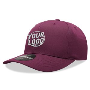 6022 Baseball 6 Panel Mid Profile Structured Cotton / Polyester Curved Visor Snap Back Maroon Hat 00199