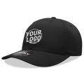 6022 Baseball 6 Panel Mid Profile Structured Cotton / Polyester Curved Visor Snap Back Black Hat 00181