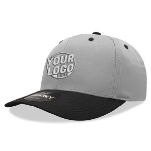 6022 Baseball 6 Panel Mid Profile Structured Cotton / Polyester Curved Visor Snap Back Gray Black Hat 221