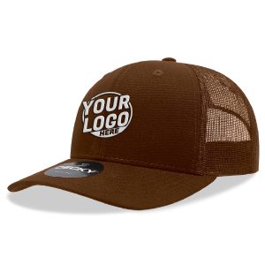 6021 Classic Trucker 6 Panel Mid Profile Structured Cotton / Poly Snap Back Trucker Brown Hat 00252