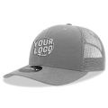 6021 Classic Trucker 6 Panel Mid Profile Structured Cotton / Poly Snap Back Trucker Gray Hat 00262