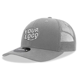 6021 Classic Trucker 6 Panel Mid Profile Structured Cotton / Poly Snap Back Trucker Gray Hat 00262