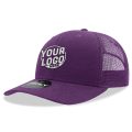 6021 Classic Trucker 6 Panel Mid Profile Structured Cotton / Poly Snap Back Trucker Purple Hat 00282