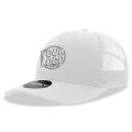 6021 Classic Trucker 6 Panel Mid Profile Structured Cotton / Poly Snap Back Trucker White Hat 00292