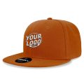6020 Baseball 6 Panel High Profile Structured Acrylic / Polyester Flat Bill Snap Back Burn Orange Hat 466