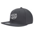 6020 Baseball 6 Panel High Profile Structured Acrylic / Polyester Flat Bill Snap Back Charcoal Hat 474