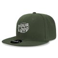 6020 Baseball 6 Panel High Profile Structured Acrylic / Polyester Flat Bill Snap Back Olive Hat 492