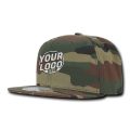 1049 Baseball 6 Panel High Profile Structured Acrylic / Polyester Flat Bill Snap Back Woodland Woodland Woodland Hat 462