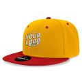 6020 Baseball 6 Panel High Profile Structured Acrylic / Polyester Flat Bill Snap Back Gold Cardinal Hat 528