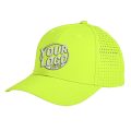 BA537 Baseball 6 Panel Mid Profile Structured 100% Polyester Perforated Neon Yellow Hat 634