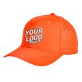 BA537 Baseball 6 Panel Mid Profile Structured 100% Polyester Perforated Bright Orange Hat 638