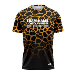 Custom Fully Sublimated Giraffe Animal Print Pattern Black Yellow Performance Jersey 00661