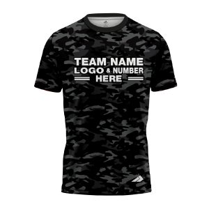 Custom Fully Sublimated Stealth Camo Pattern Black Gray Performance Jersey 00668