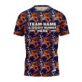 Custom Fully Sublimated Floral Pattern Blue Orange Performance Jersey 00675