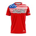 Custom Fully Sublimated USA FLAG on Chest Pattern Blue Red White Performance Jersey 773