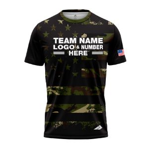 Custom Fully Sublimated USA FLAG Camo Pattern Black Performance Jersey 794