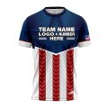 Custom Fully Sublimated USA FLAG Strong Pattern Red Dark Blue White Performance Jersey 815