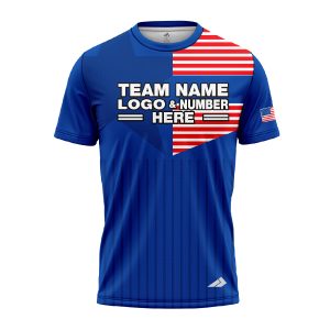 Custom Fully Sublimated USA FLAG Elegant Pattern Red Blue White Performance Jersey 822