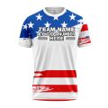 Custom Fully Sublimated USA FLAG Radiant Pattern White Blue Red Performance Jersey 850