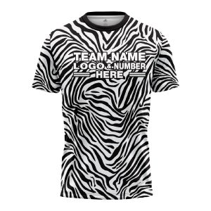 Custom Fully Sublimated Zebra Skin Print Black White Performance Jersey 1004