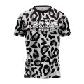 Custom Fully Sublimated Monochrome Leopard Animal Print Black White Performance Jersey 1018
