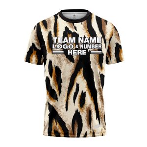 Custom Fully Sublimated Neon Tiger Skin Animal Print Black Brown Gold Performance Jersey 1074
