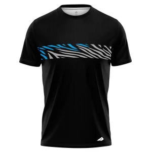 Custom Fully Sublimated Zebra Chest Line Animal Print Black Gray Blue Performance Jersey 941