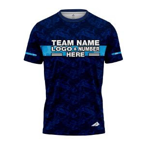 Custom Fully Sublimated Digital Camo Pattern Blue Performance Jersey 1207