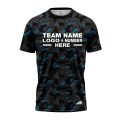 Custom Fully Sublimated Sports Camo Pattern Neon Blue Black Performance Jersey 1221