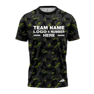 Custom Fully Sublimated Sports Camo Pattern Neon Green Black Performance Jersey 1214