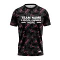 Custom Fully Sublimated Sports Camo Pattern Pink Black Performance Jersey 1242