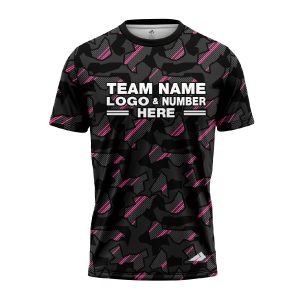Custom Fully Sublimated Sports Camo Pattern Pink Black Performance Jersey 1242