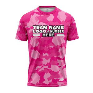 Custom Fully Sublimated Sports Camo Pattern Texture Pink Performance Jersey 1298