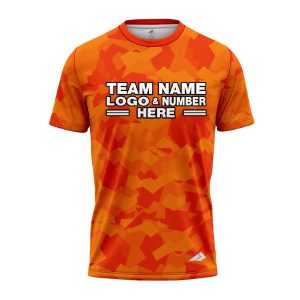 Custom Fully Sublimated Sports Camo Pattern Texture Orange Performance Jersey 1305