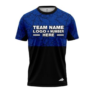 Custom Fully Sublimated Forest Camo Pattern Texture Blue Black Performance Jersey 1319
