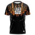 Custom Fully Sublimated Wild Animal Print Pattern Black Orange Performance Jersey 878