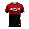 Custom Fully Sublimated Forest Camo Pattern Texture Red Black Performance Jersey 1333