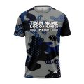 Custom Fully Sublimated Woodland Camo Pattern Dark Blue Gray Black Performance Jersey 1347