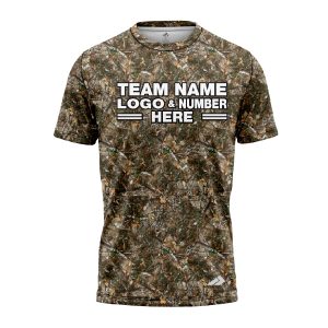 Custom Fully Sublimated Realistic Forest Camo Two Pattern Brown Performance Jersey 1410