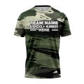 Custom Fully Sublimated Contemporary Woodland Camo Pattern Dark Green Black Performance Jersey 1433